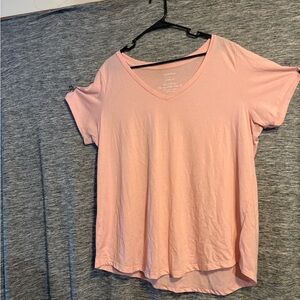 Torrid Light Pink V-Neck Short Sleeve Tee